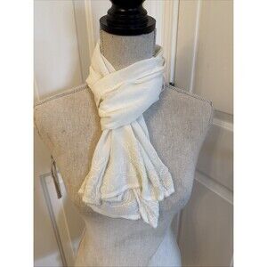 BEADED BEAUTY unbranded Ivory Dressy Long Scarf